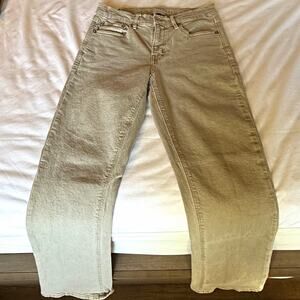 American Eagle Outfitters Beige Straight Leg Jeans Women’s 4 Short